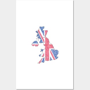 UK Flag Map Posters and Art